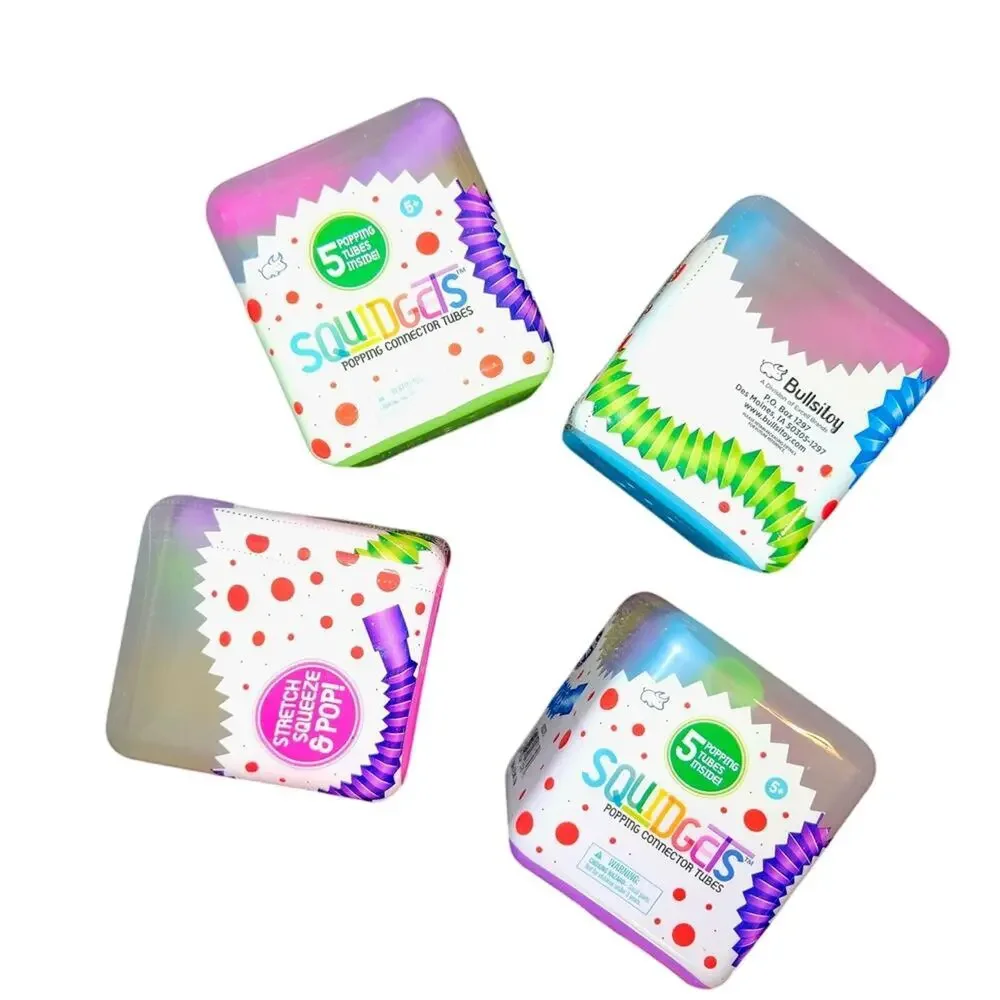 Squidgets Fidget Tubes • 4 Cubes of 5 Mini Pop Tubes • Sensory Toy Set